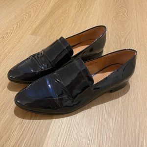 Halogen Navy Patent Leather Loafers